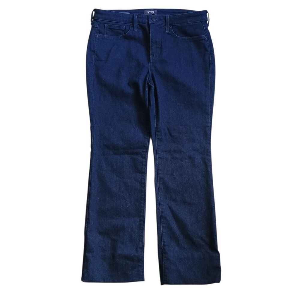 NYDJ Jeans Womens 10P Blue Barbara Bootcut Dark Wash Stretch Denim Pants 32x26